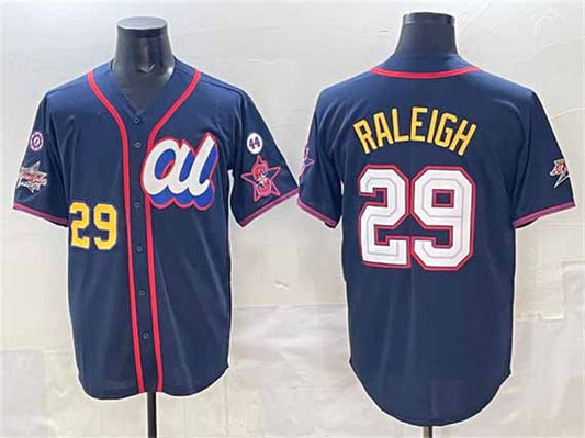 Seattle Mariners American League #29 Cal Raleigh Navy 2025 All-Star Edition V3 Limited Stitched Baseball Jersey - Main View