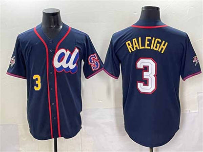 Seattle Mariners American League #3 Cal Raleigh Navy 2025 All-Star Edition Limited Stitched Baseball Jersey - Main View
