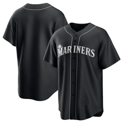 Seattle Mariners Blank Black Lights Out Limited Stitched Baseball Jersey - Main View