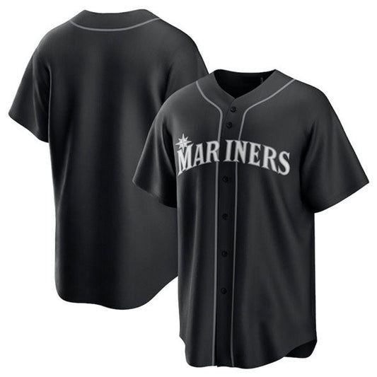 Seattle Mariners Blank Black Lights Out Limited Stitched Baseball Jersey - Main View