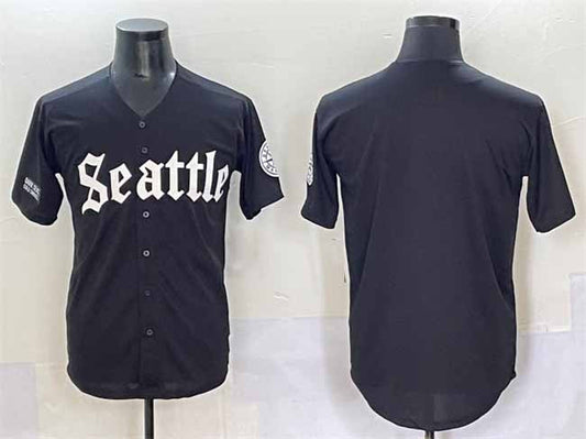 Seattle Mariners Blank Black 'Deep Sea Gothic Edition' Vapor Premier Limited Stitched Baseball Jersey - Main View