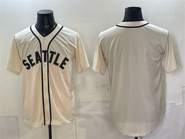 Seattle Mariners Blank Cream Alternate Stitched Baseball Jersey - Main View