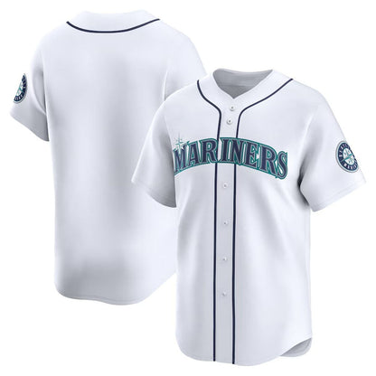 Seattle Mariners Home Limited Jersey - White Stitched Baseball Jersey - Main View