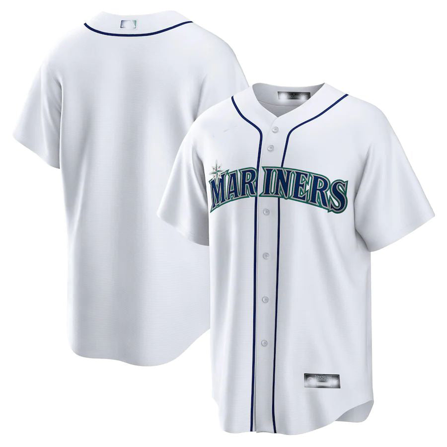 Seattle Mariners White Home Blank Replica Jersey Baseball Jerseys - Main View