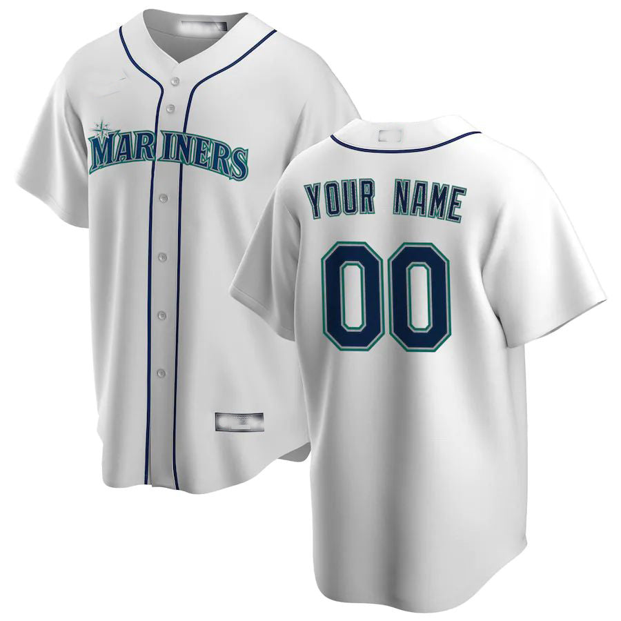 Baseball Jerseys Custom Seattle Mariners White Home Replica Custom Jersey - Main View