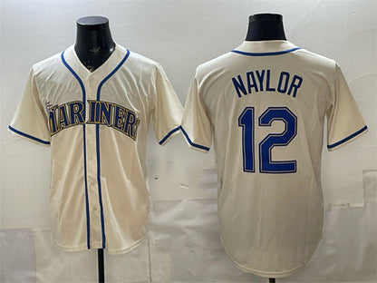 Seattle Mariners #12 Josh Naylor Cream Alternate Stitched Baseball Jersey - Main View