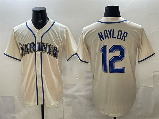 Seattle Mariners #12 Josh Naylor Cream Alternate Stitched Baseball Jersey - Main View