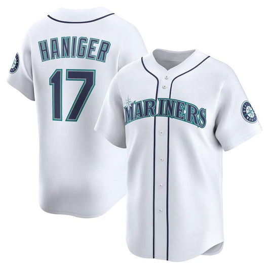 Seattle Mariners #17 Mitch Haniger Home Limited Player Jersey - White Stitched Baseball Jersey - Main View
