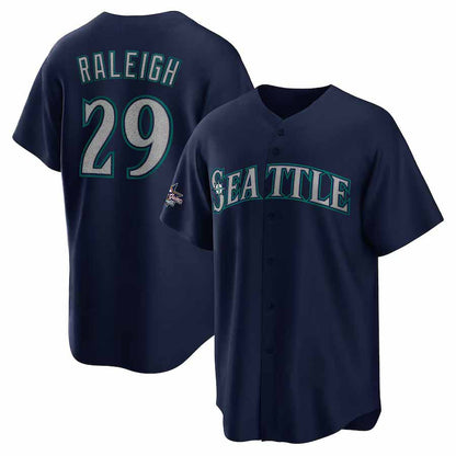 Seattle Mariners #29 Cal Raleigh 2025 All-Star Game Road Replica Player Jersey - Navy Stitched Baseball Jersey - Main View