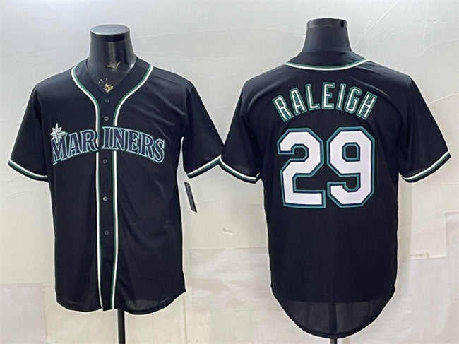 Seattle Mariners #29 Cal Raleigh 2026 Fashion Replica Black Out Stitched Baseball Jersey - Main View