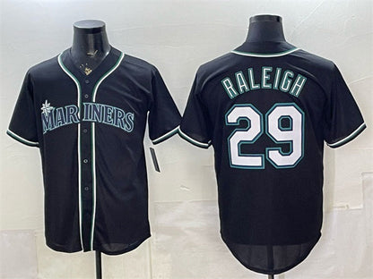 Seattle Mariners #29 Cal Raleigh 2026 Fashion Replica Black Out Stitched Baseball Jersey - Main View