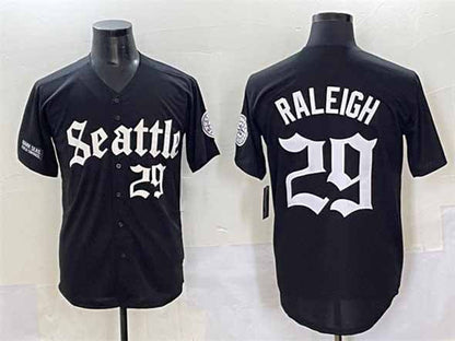 Seattle Mariners #29 Cal Raleigh Black 'Deep Sea Gothic Edition' Vapor Premier Limited Stitched Baseball Jersey - Main View