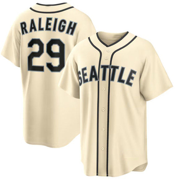 Seattle Mariners #29 Cal Raleigh Cream Alternate Stitched Baseball Jersey - Main View