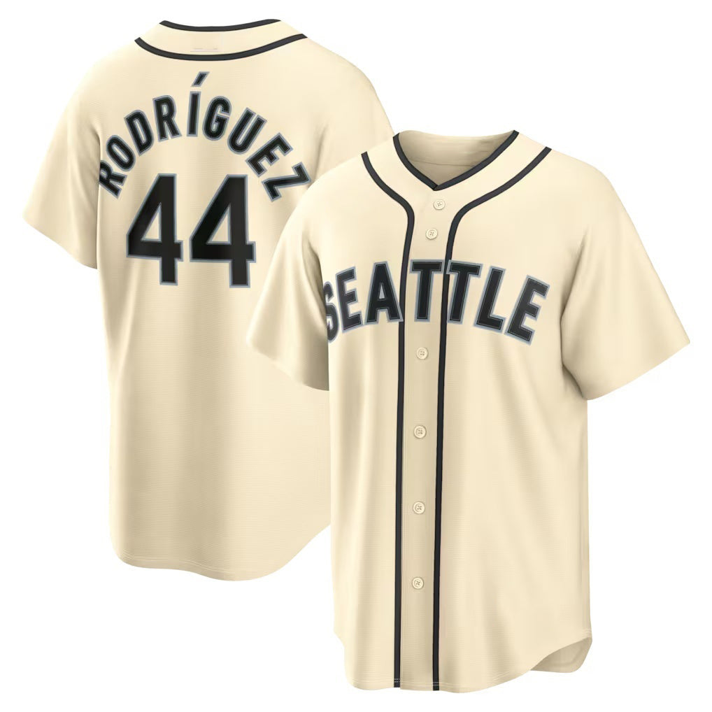 Seattle Mariners #44 Julio Rodr¨ªguez Alternate Cream Baseball Jersey - Main View