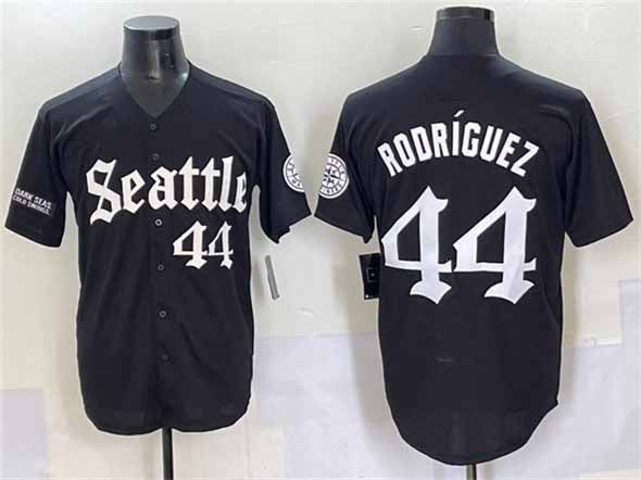 Seattle Mariners #44 Julio Rodriguez Black 'Deep Sea Gothic Edition' Vapor Premier Limited Stitched Baseball Jersey
