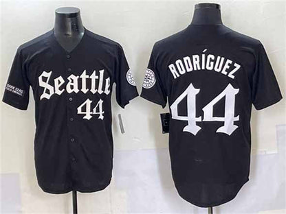 Seattle Mariners #44 Julio Rodriguez Black 'Deep Sea Gothic Edition' Vapor Premier Limited Stitched Baseball Jersey