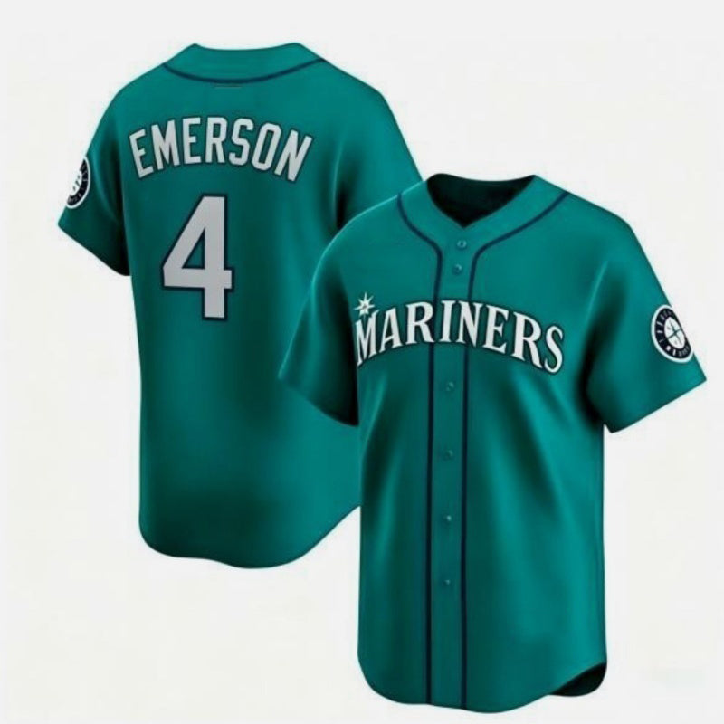 Seattle Mariners #4 Colt Emerson Aqua Limited Stitched Baseball Jersey - Main View