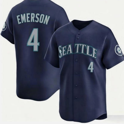 Seattle Mariners #4 Colt Emerson Navy Cool Base Stitched Baseball Jersey - Main View