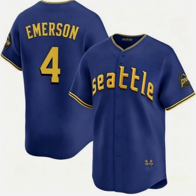 Seattle Mariners #4 Colt Emerson Royal 2025 Cool Base Stitched Baseball Jersey - Main View