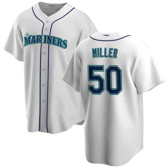 Seattle Mariners #50 Bryce Miller White Home Limited Stitched Baseball Jersey - Main View