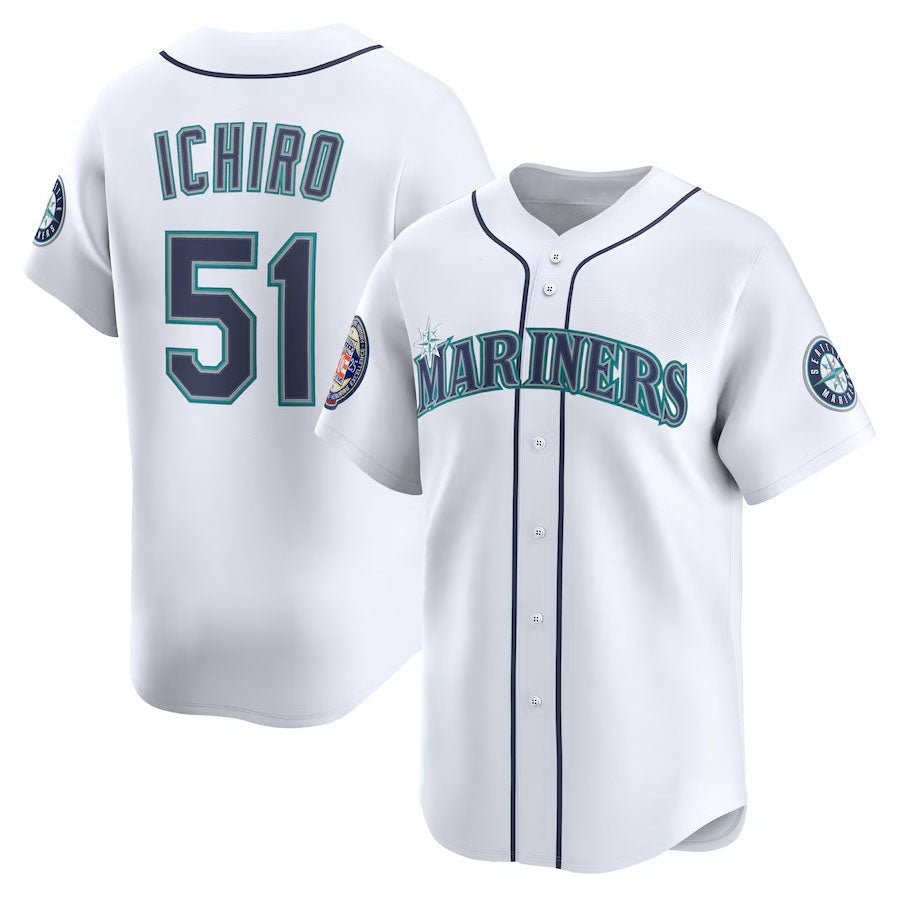 Seattle Mariners #51 Ichiro Suzuki 2025 National Baseball Hall of Fame Home Limited Player Jersey - White Stitched Baseball Jersey - Main View