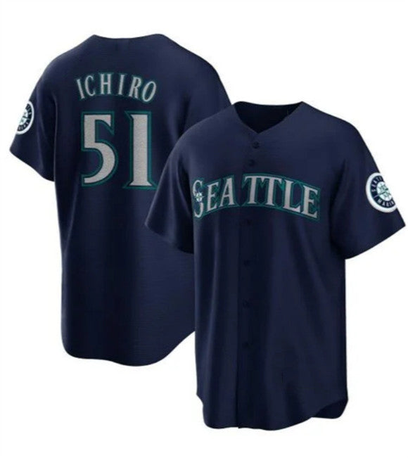 Seattle Mariners #51 Ichiro Suzuki Navy Cool Base Stitched Baseball Jersey - Main View