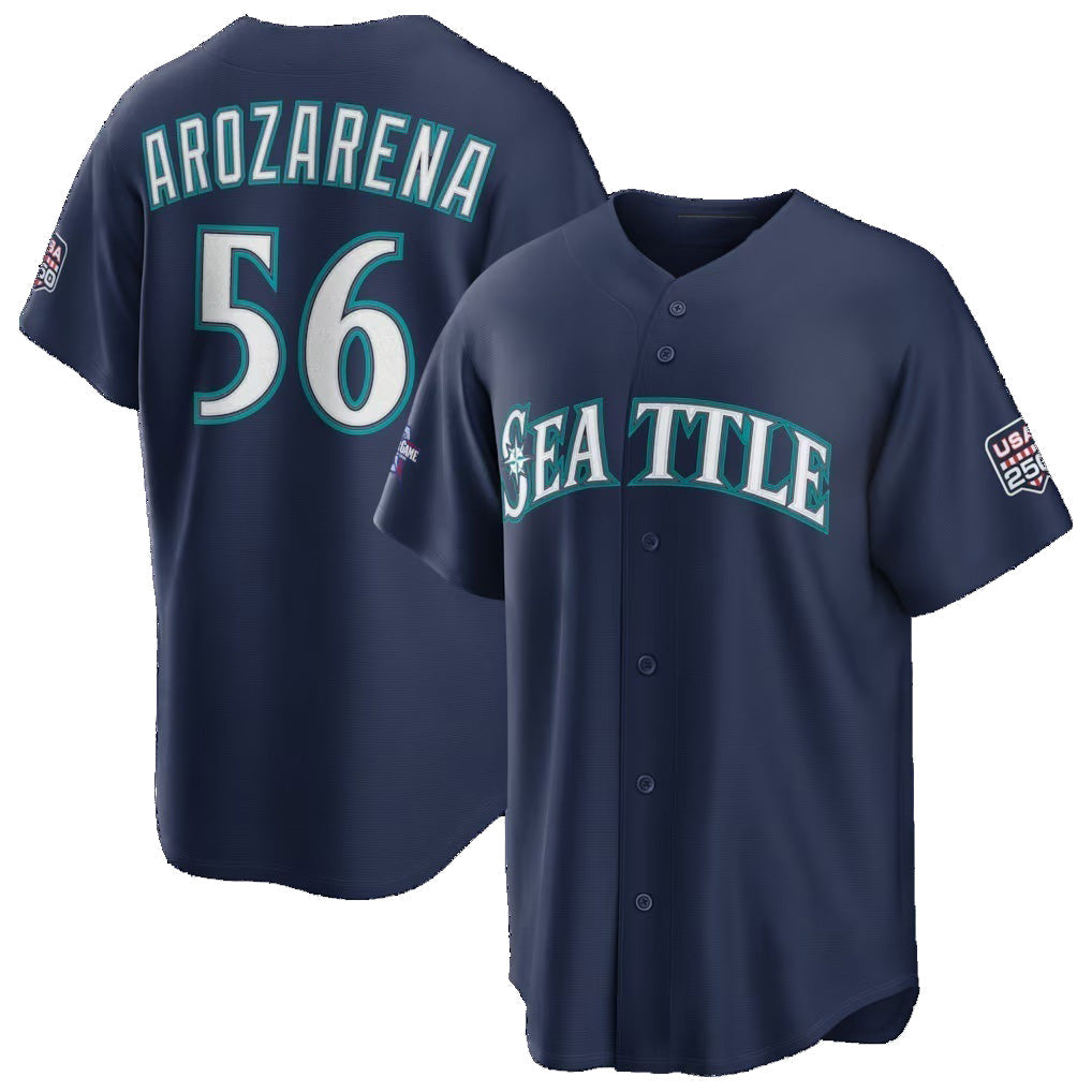 Seattle Mariners #56 Randy Arozarena 2026 All-Star Game Navy Replica Baseball Jersey - Main View