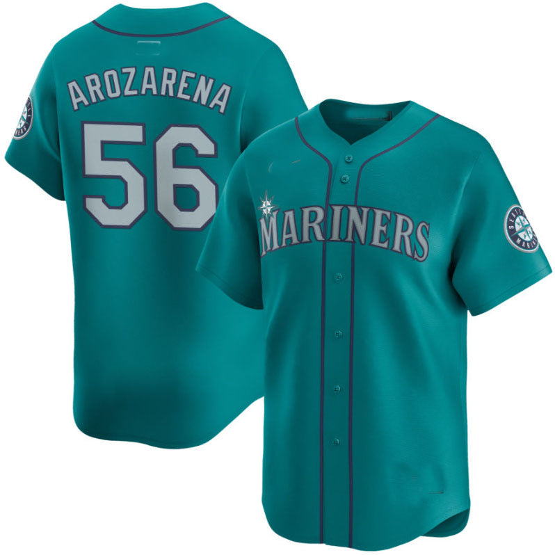 Seattle Mariners #56 Randy Arozarena Aqua Alternate Limited Stitched Baseball Jersey - Main View