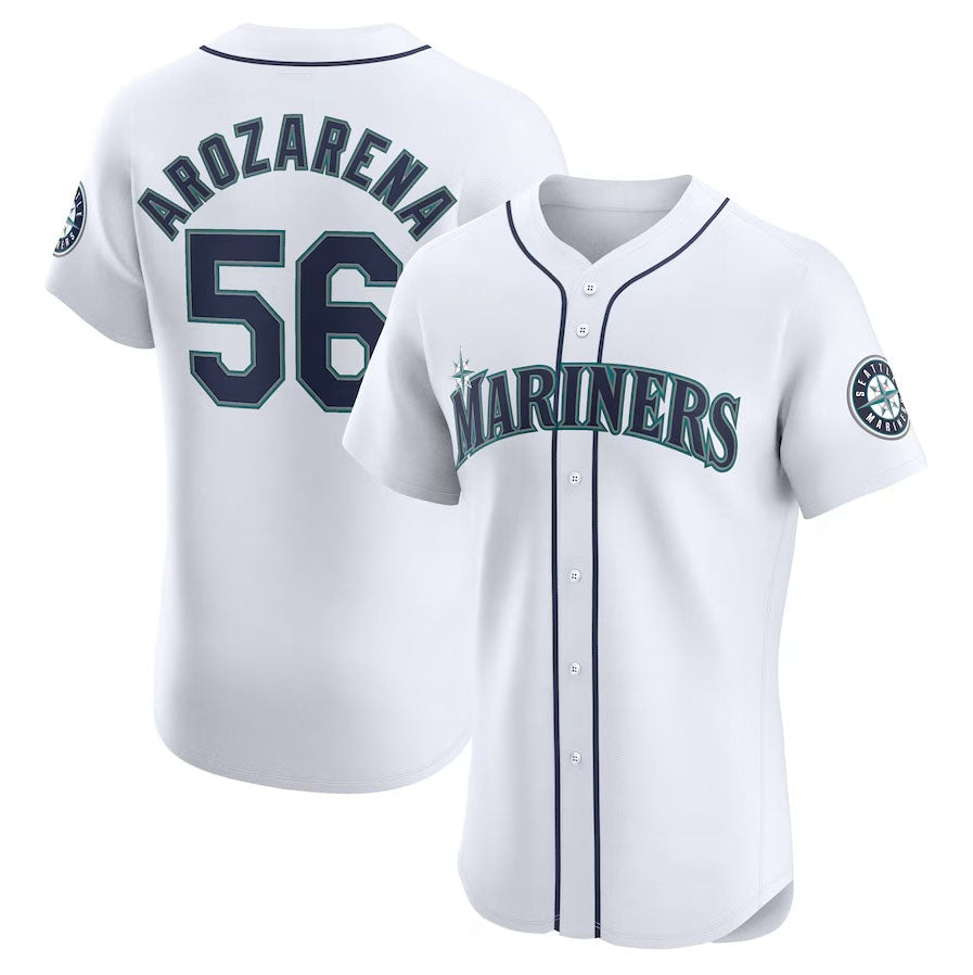 Seattle Mariners #56 Randy Arozarena Home Elite Player Jersey - White Stitched Baseball Jersey - Main View