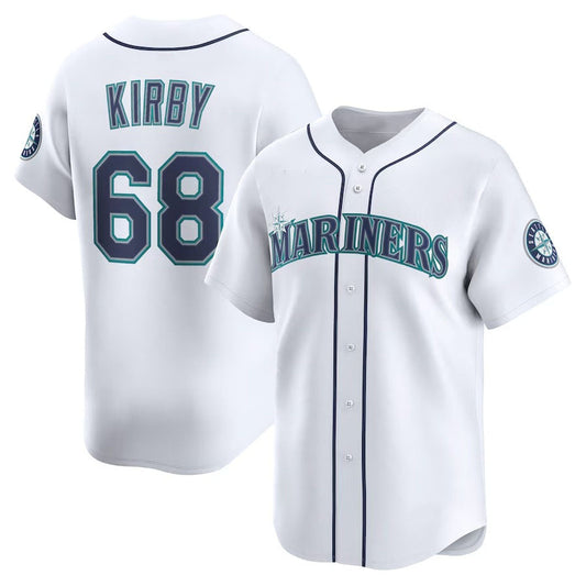 Seattle Mariners #68 George Kirby Home Limited Player Jersey - White Stitched Baseball Jersey - Main View