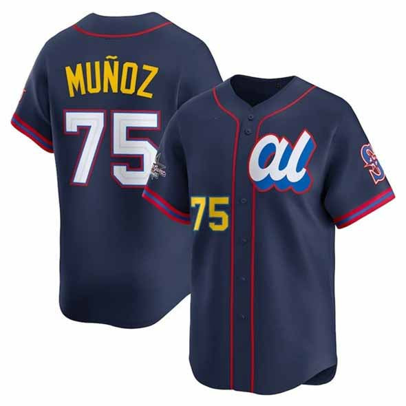 Seattle Mariners #75 Andrés Munoz American League Navy 2025 All-Star Edition Limited Stitched Baseball Jersey - Main View