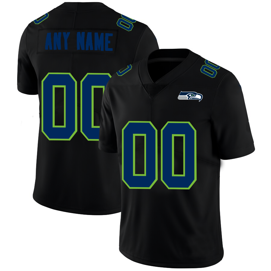 Custom S.Seahawks Football Jerseys Black American Stitched Name And Number Size S to 6XL Christmas Birthday Gift - Main View