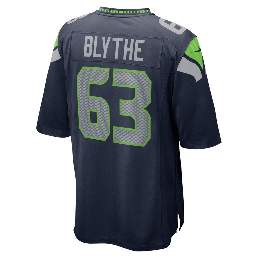 S.Seahawks #63 Austin Blythe College Navy Game Jersey Stitched American Football Jerseys - Main View