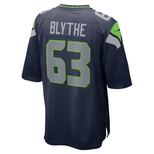 S.Seahawks #63 Austin Blythe College Navy Game Jersey Stitched American Football Jerseys - Main View