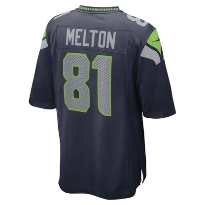 S.Seahawks #81 Bo Melton College Navy Game Player Jersey Stitched American Football Jerseys - Main View