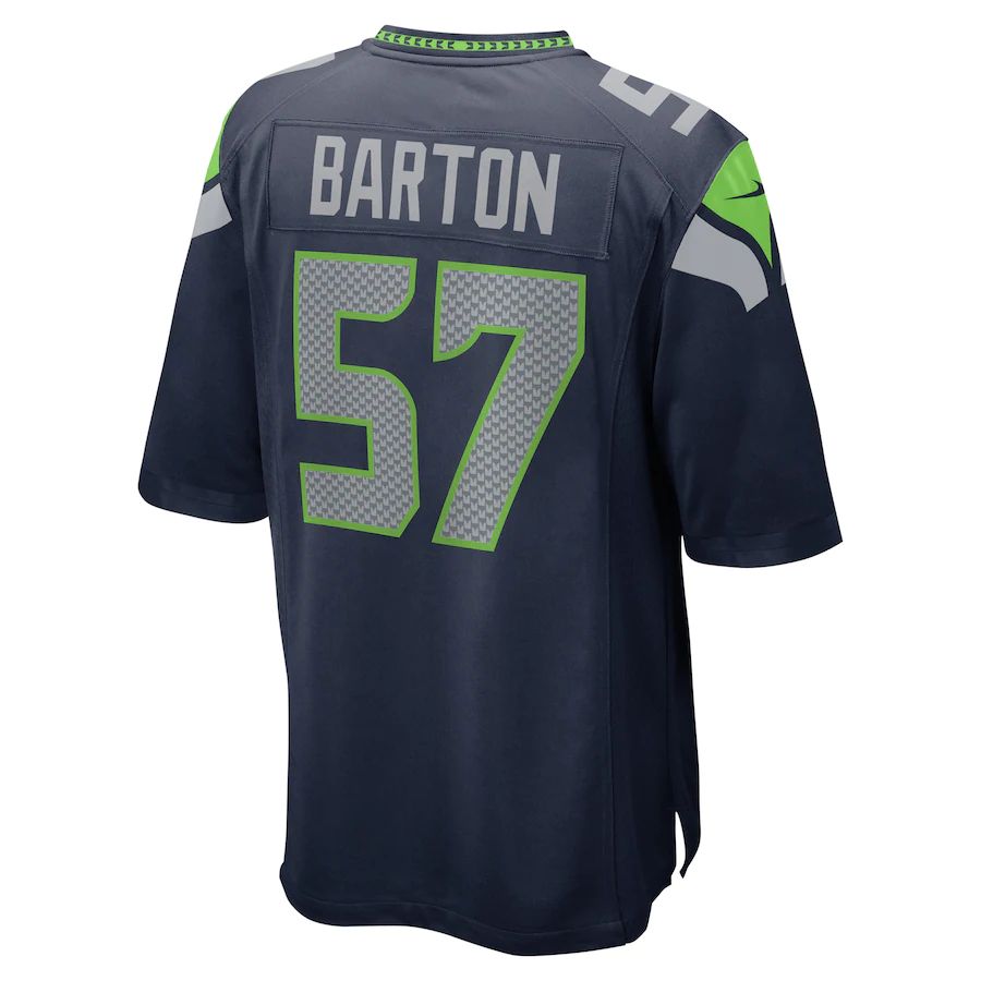 S.Seahawks #57 Cody Barton College Navy Game Jersey Stitched American Football Jerseys - Main View