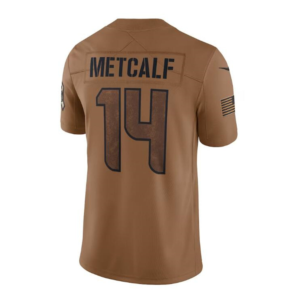 S.Seahawks #14 DK Metcalf Brown 2023 Salute To Service Limited Jersey Stitched American Football Jerseys - Main View