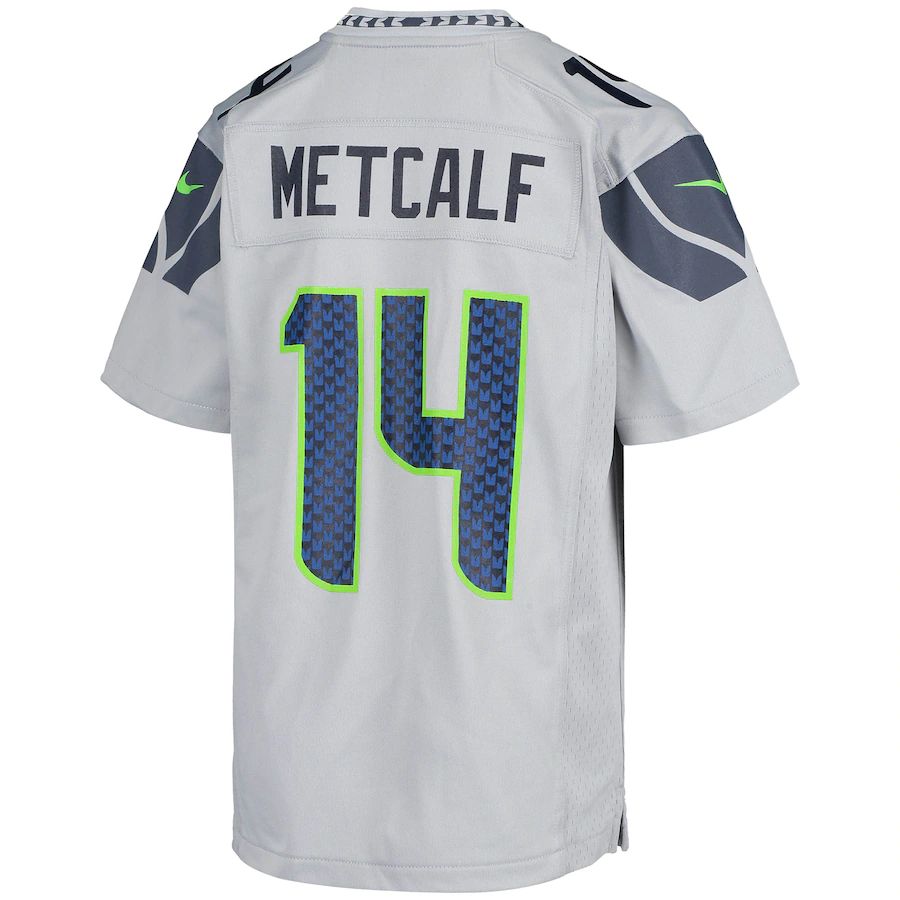 S.Seahawks #14 DK Metcalf Gray Game Jersey Stitched American Football Jerseys - Main View