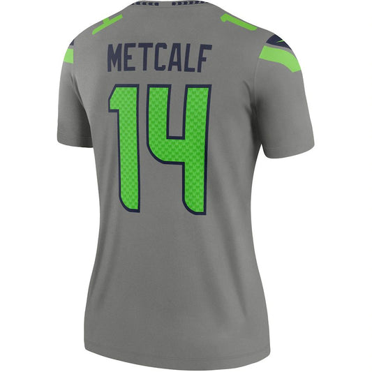 S.Seahawks #14 DK Metcalf Gray Inverted Legend Jersey Stitched American Football Jerseys - Main View