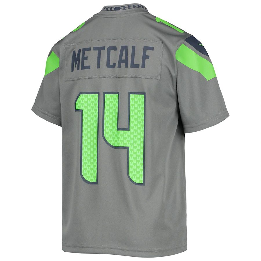 S.Seahawks #14 DK Metcalf Gray Inverted Team Game Jersey Stitched American Football Jerseys - Main View