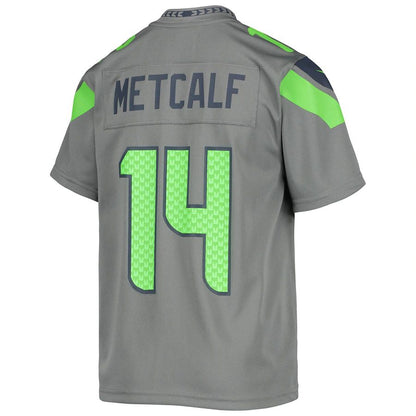 S.Seahawks #14 DK Metcalf Gray Inverted Team Game Jersey Stitched American Football Jerseys - Main View
