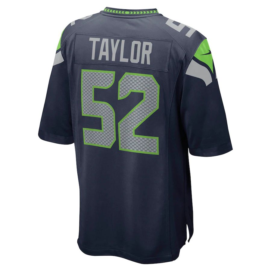 S.Seahawks #52 Darrell Taylor College Navy Game Jersey Stitched American Football Jerseys - Main View