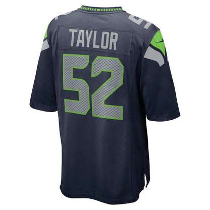 S.Seahawks #52 Darrell Taylor College Navy Game Jersey Stitched American Football Jerseys - Main View