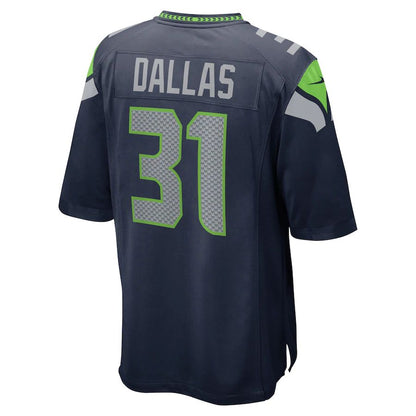 S.Seahawks #31 DeeJay Dallas College Navy Game Jersey Stitched American Football Jerseys - Main View
