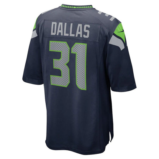 S.Seahawks #31 DeeJay Dallas College Navy Game Jersey Stitched American Football Jerseys - Main View
