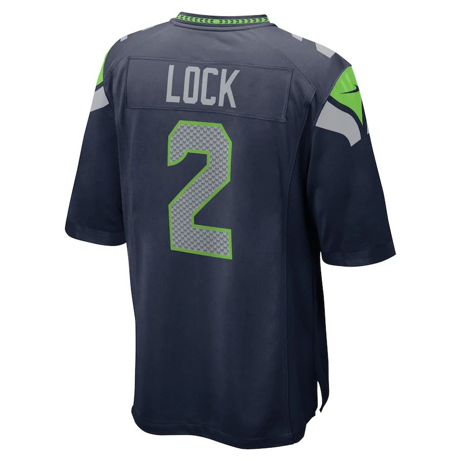 S.Seahawks #2 Drew Lock College Navy Game Jersey Stitched American Football Jerseys - Main View