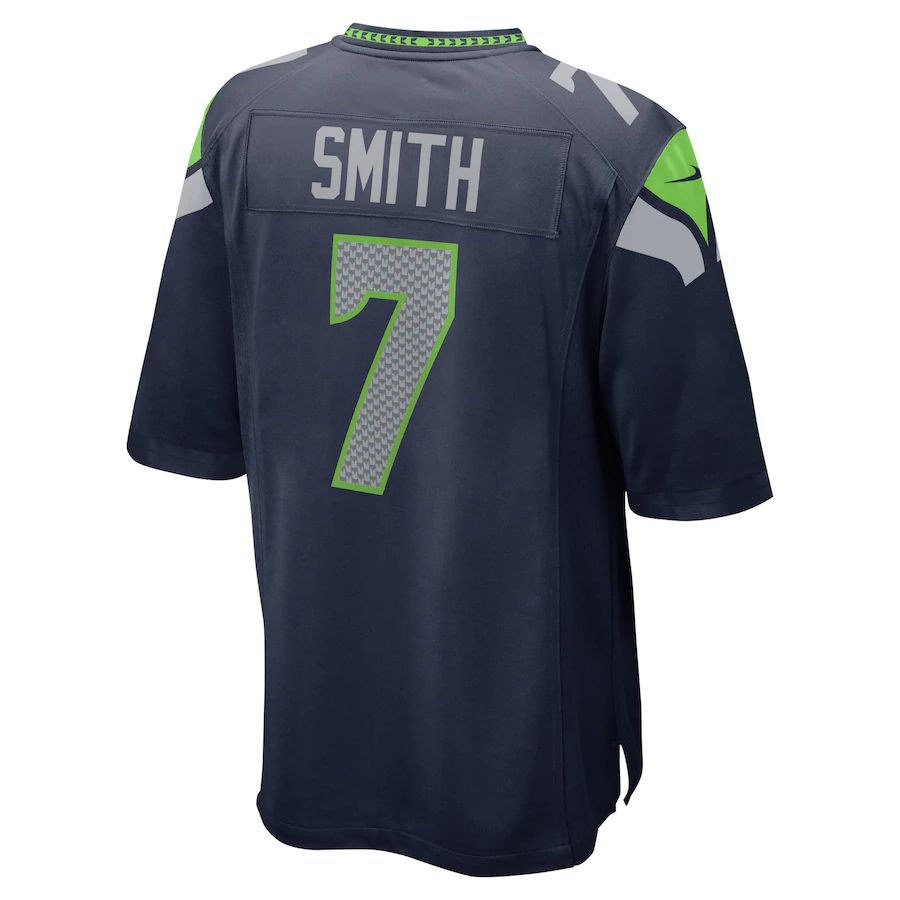 S.Seahawks #7 Geno Smith College Navy Game Jersey Stitched American Football Jerseys - Main View