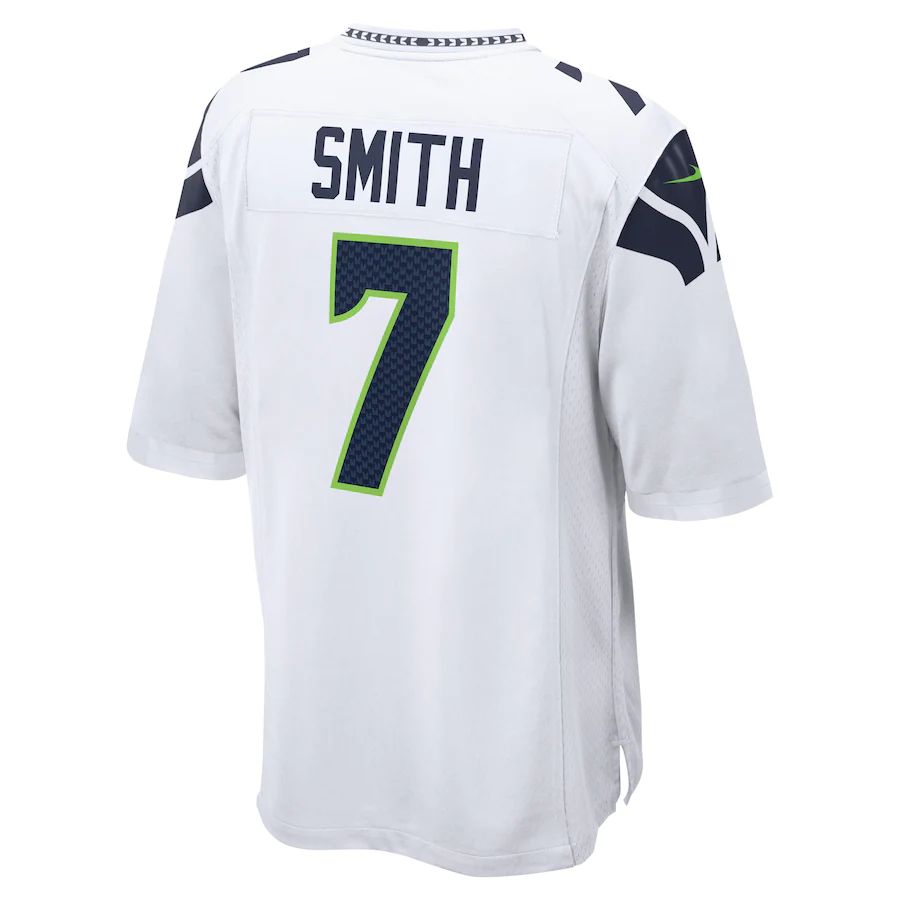 S.Seahawks #7 Geno Smith White Game Player Jersey Stitched American Football Jerseys - Main View