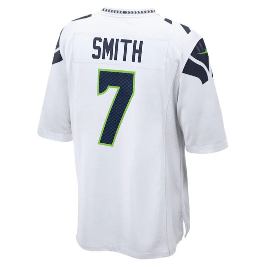 S.Seahawks #7 Geno Smith White Game Player Jersey Stitched American Football Jerseys - Main View