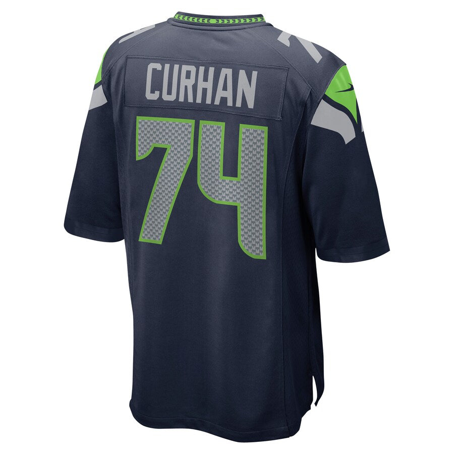 S.Seahawks #74 Jake Curhan College Navy Game Jersey Stitched American Football Jerseys - Main View